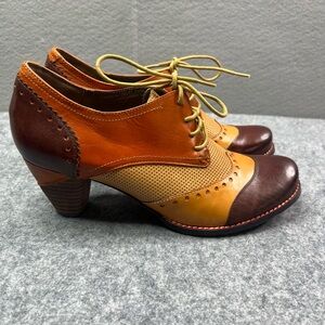 L'artiste Spring Step Bardot Shoes Womens 41 US 9.5 - 10 Brown Leather Oxford